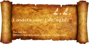 Landsteiner László névjegykártya